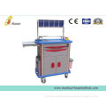 Soft Glass Top Luxury Medical Anesthesia Trolley Abs Cart With Utility Container (als-mt104)